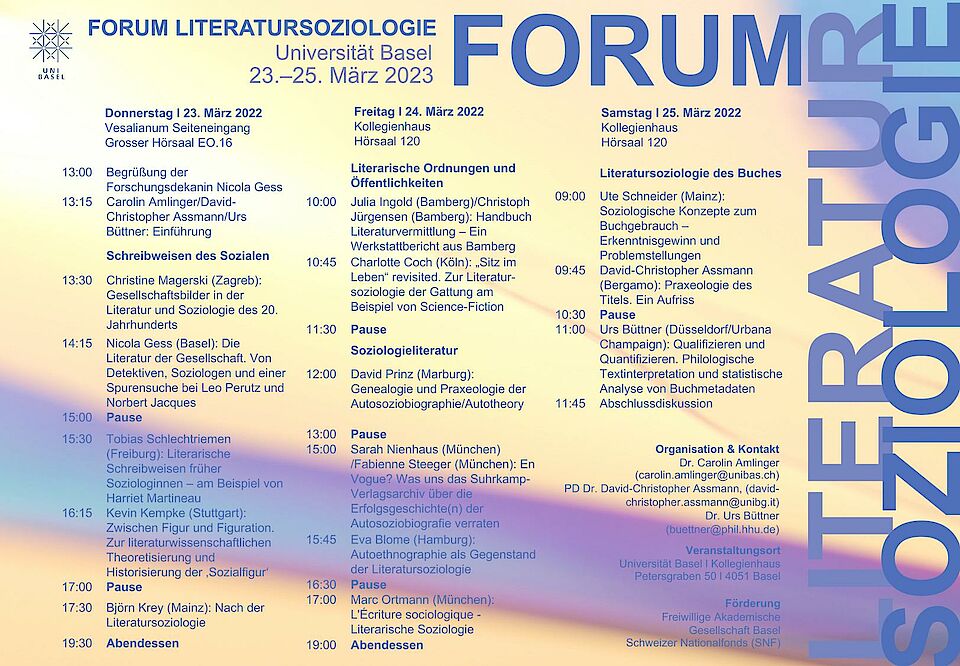 Forum Literatursoziologie Programm